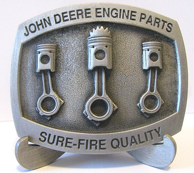 John Deere Belt Buckle Tractor Engine Parts Piston Overhaul Pewter 1996 SpecCast