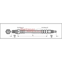 Metzger 4114804 Bremsschlauch FüR Ford KA RB