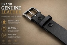 Men's Genuine Buffalo FULL GRAIN Thick Leather Heavy Duty Belt 1.5 width size 34