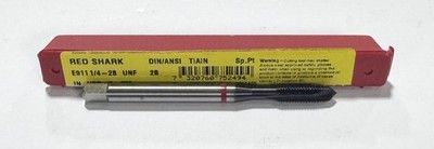 Dormer 1/4''-28 HSS-E-PM Spiral Point Plug Tap, 3 Flute, UNF, TiAlN Coated