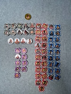 WWE Power Chipz Large Lot-63 Total-Including a Gold John Cena-In Poker Chip Form