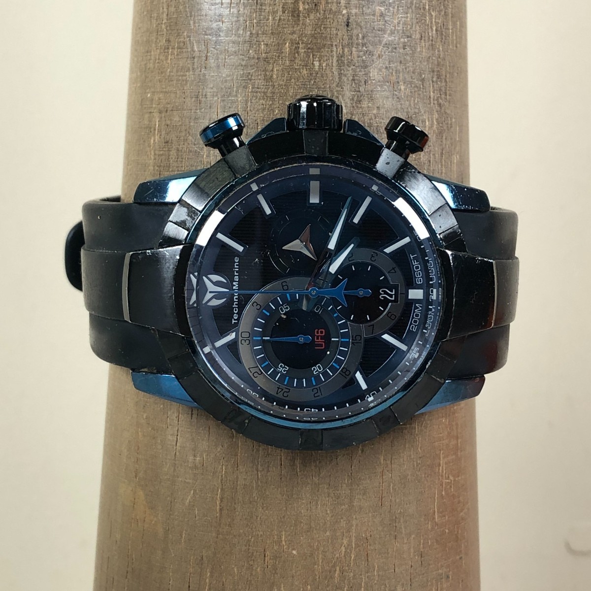 TechnoMarine UF6 Men Sport Chronograph Rubber Quartz Analog 43mm