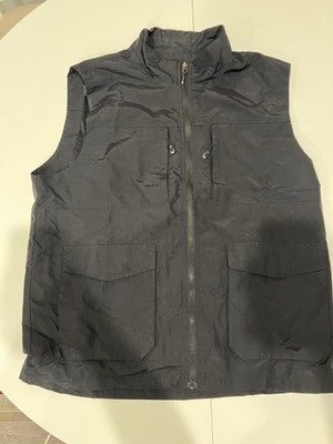 Outdoor Men s Black Full Zip Vest Stand-Up Collar Lined Pockets Size L