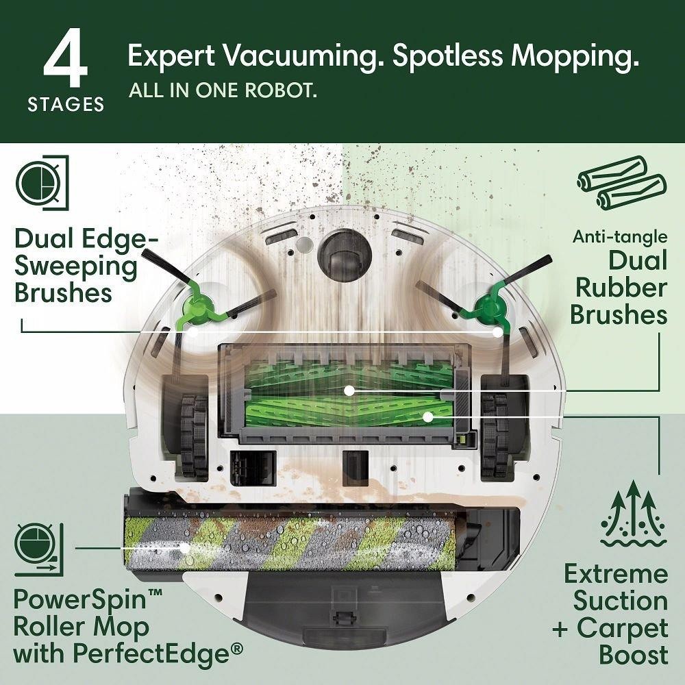 iRobot Roomba Max 705 Combo + AutoWash Dock - PowerSpin Mop, LiDAR