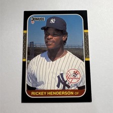Donruss 1987 Rickey Henderson Base Set #228 New York Yankees Baseball