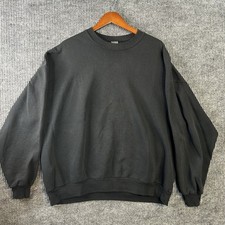 Vintage Sweatshirt Mens 3X Blank Black Jerzees Crewneck Made In USA
