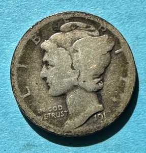 1917 Mercury Dime. 90% Silver. Good Condition. Charity Auction/Animal Rescue.