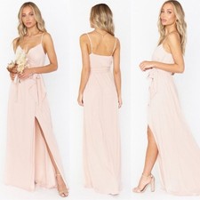 show me your mumu liz maxi dress pink dusty blush chiffon medium