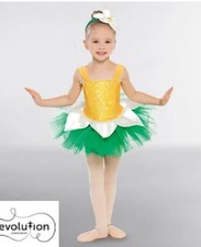 Yellow Green Flower Costume With White Petal Tutu Skirt By Revolution Dancewea