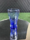 Vintage Collector Cobalt Blue Coca Cola Drinking Glass 16 Ounce 6 inches Tall