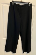 Escada Women s Sz 42 US 10/12 Wool Mid Rise Wide Leg Pants Trousers Black
