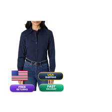 Retailer Essentials Womens Stretch Poplin Button-Up Dress Shirt Navy Xx-Large