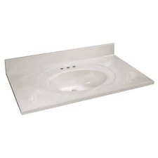 Design House 586339 White 37" Cultured Marble Vanity Top With Backsplash