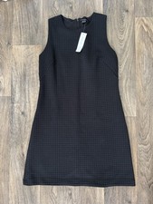 New Ann Taylor Black Textured A-line Mini-Knee Length Dress Zip  Women’s 6