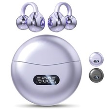 Open-Ear Clip-On Earbuds, Bluetooth 5.4 Wireless Earphones with ENC Dual Mic,...
