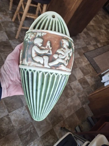 Antique 1920's Roseville Wall Pocket Donatello  11 1/2" Excellent Condition