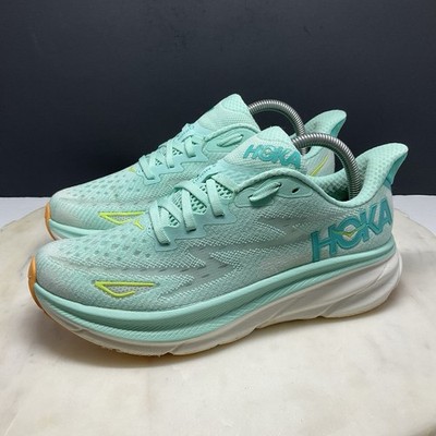 Hoka One One Clifton 9 Womens Size 8B Running Shoes Aqua Sneakers