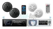 Pyle Bluetooth Marine Receiver Stereo & Speaker Kit 2 5.25? Waterproof Speakers
