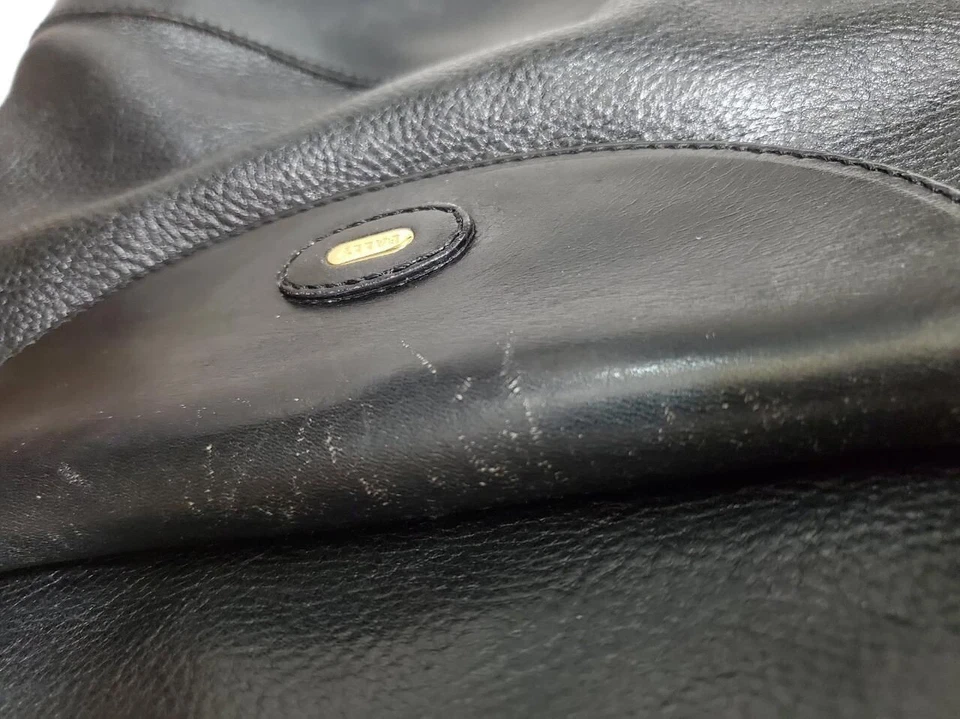 Bally Bucket Shoulder Purse Black Leather Bag Gold Tone Hardware Vintage - Image 2 of 4