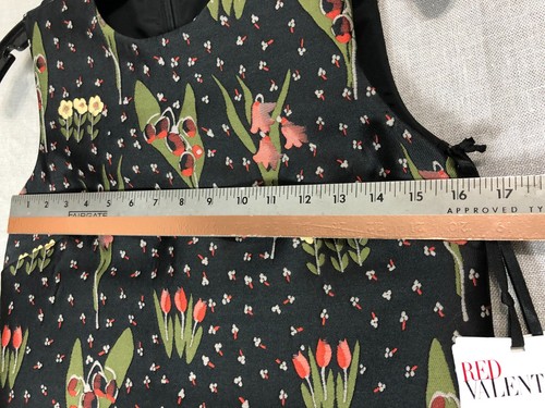 ROT Valentino NEU Damenkleid Größe 38 US S ärmellose Stickerei schwarz Blumenmuster - Bild 9 von 12