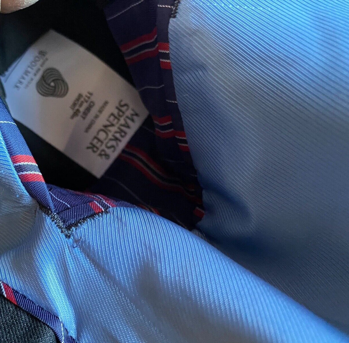 Blazer Homme Vintage Mark & Spencer En Pure Laine - Taille 54 (équivalent 44 FR) - Bleu Marine