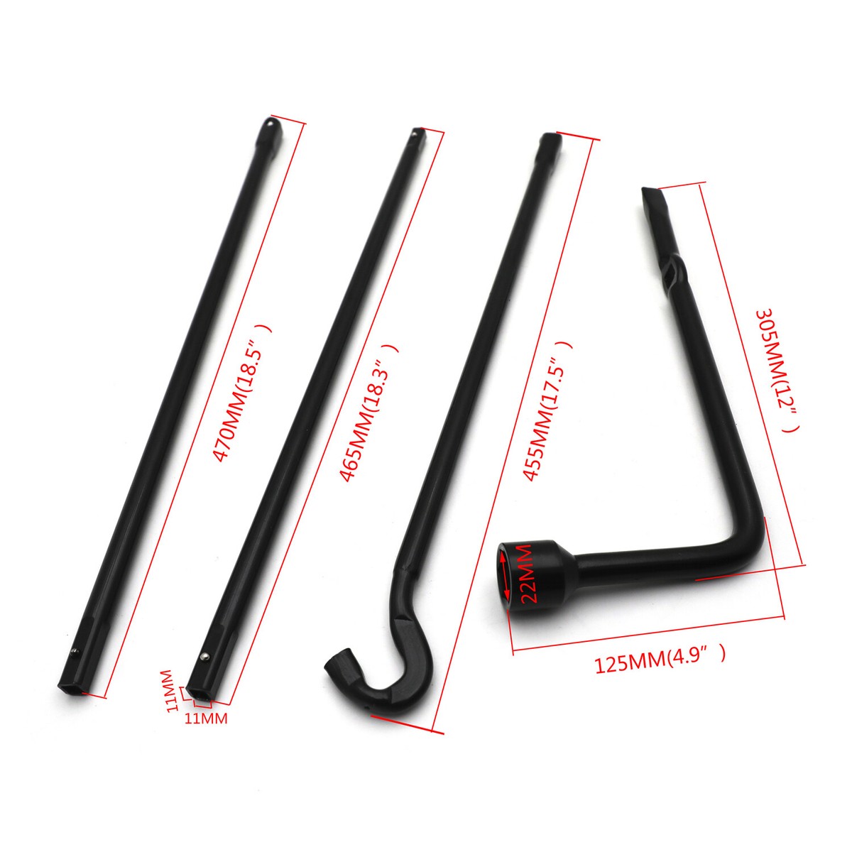Replacement Jack Spare Lug Wrench Tire Tool Kit w/ Bag for