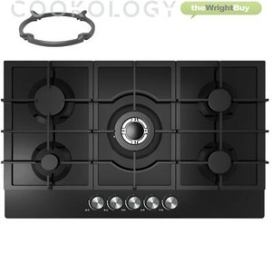 90cm Built-in 5 Burner Gas on Glass Hob 