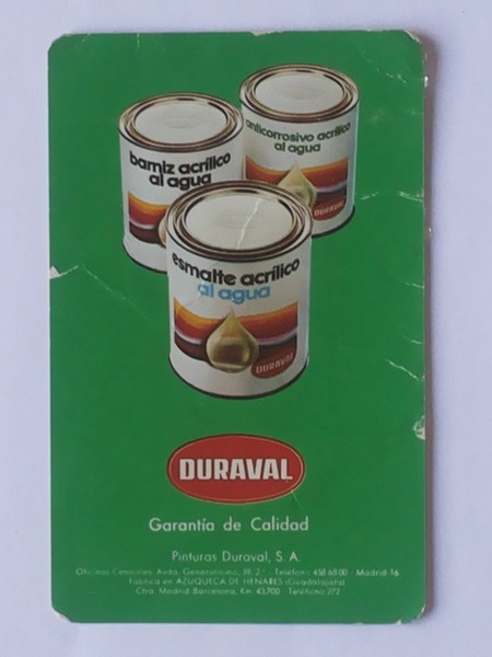 CALENDARIO PINTURAS DURAVAL. AÑO 1976.(Ver descripción estado)