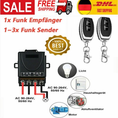 DIY Funk Ein-/ Ausschalter Fernbedienung 230V AC 2000W Lichtschalter Sender