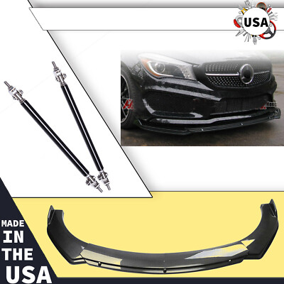 4Pcs Front Bumper Lip Splitter Spoiler Carbon Fiber For Mercedees-Benz