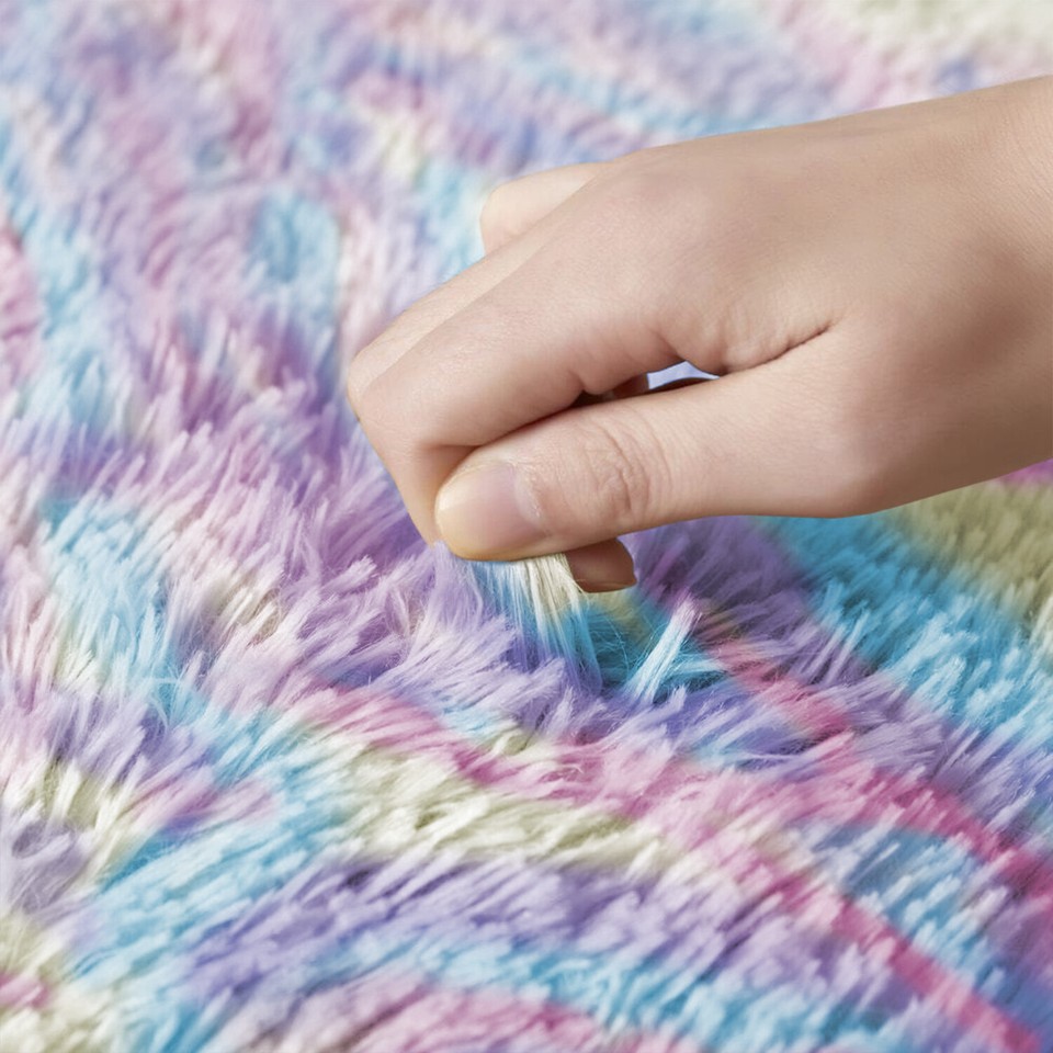 Fluffy Rugs Large Shaggy Rug Bedroom Living Room Anti Slip Soft Carpet ...