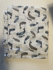 Mud Pie Whales Baby Swaddle Blanket