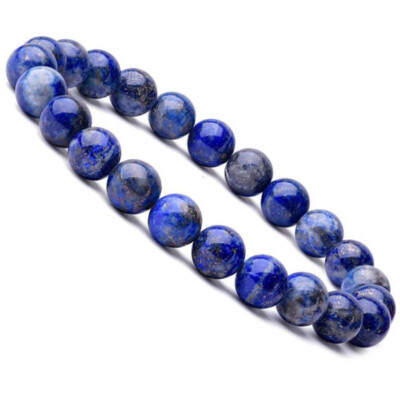 Natural 8mm Lapis Lazuli Beads Bracelets Unisex Elastic Bangle Jewelry Gift$r