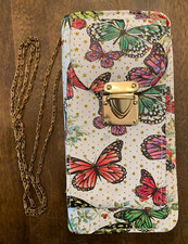 Butterfly Chain Purse Wallet Phone Case Crossbody Shoulder Handbag NEW