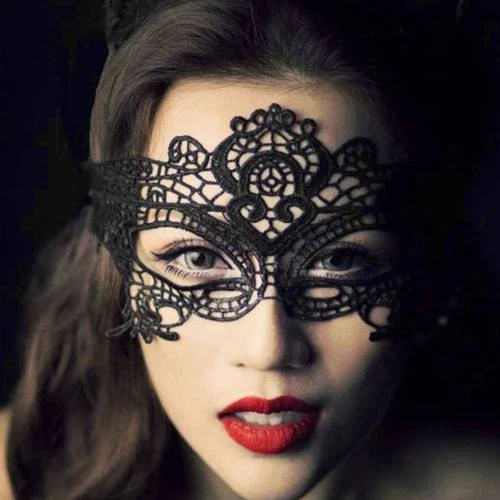 4x Black Lace Mask Masquerade Eye Face Eyemask Women Party Halloween Mardi Gras - Image 3 of 4