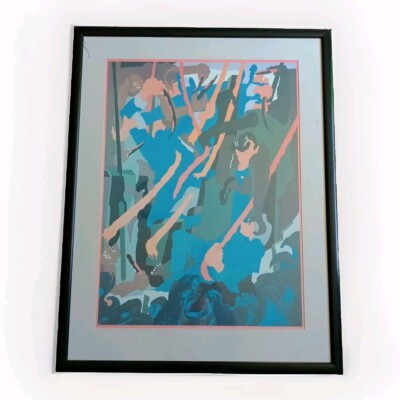 Revolt on Amistad Jacob Lawrence Harlem Renaissance Poster Framed Black *Look*