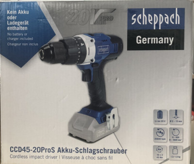 Scheppach Akku-Bohrschrauber »CDD45-20ProS«, ohne Akku & Ladegerät Neu