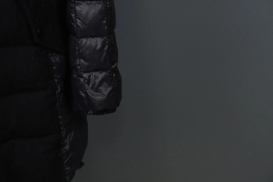 Duvetica 黑色羊毛模拟领长袖卡扣内拉链缓冲夹克尺寸 44 — 第 4/4 张图片