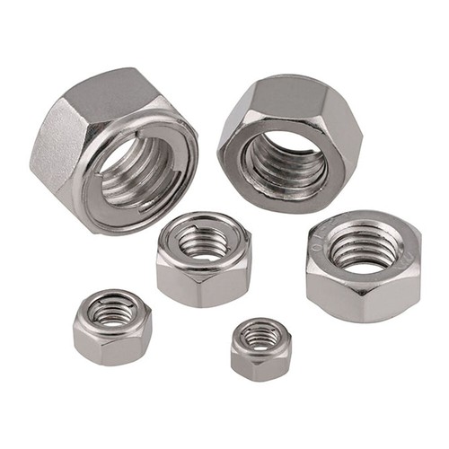 M3-M20 Hex Lock Nuts A2 Stainless Steel Metal Insert Self-Locking Nuts GB6184 - Picture 1 of 8