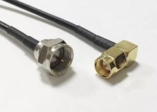 F male plug to SMA male RA angle RF jumper cable RG174 20cm 8" for wifi work Go