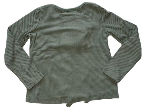 Btween Girl's Set with Hair Tie "One Of A Kind" Olive Green Long Sleeves - Picture 8 of 13