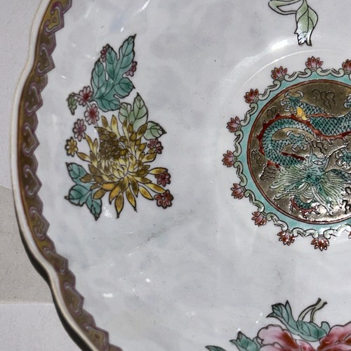 Chinese Porcelain Bowl Delicate Eggshell-Thin Hand-Painted Flowers & Dragons/Box - Picture 2 of 17