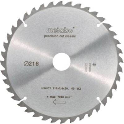 Metabo precision cut wood - classic 628060000 Kreissägeblatt 216 x 30 x 1.8 mm