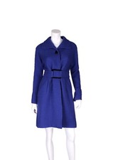 VALENTINO Dark Purple Wool Long Sleeve Belted Coat - US 10