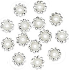 8pc 14mm RHINESTONE PEARL STUD Shoe Charms for Crocs  Shoe Laces