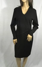 Black dress, long sleeve, L, corporate couture, (3831)