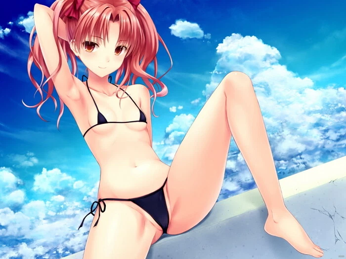 V6300 Cute Girl Sexy Small Breasts Tiny Bikini Anime Decor WALL