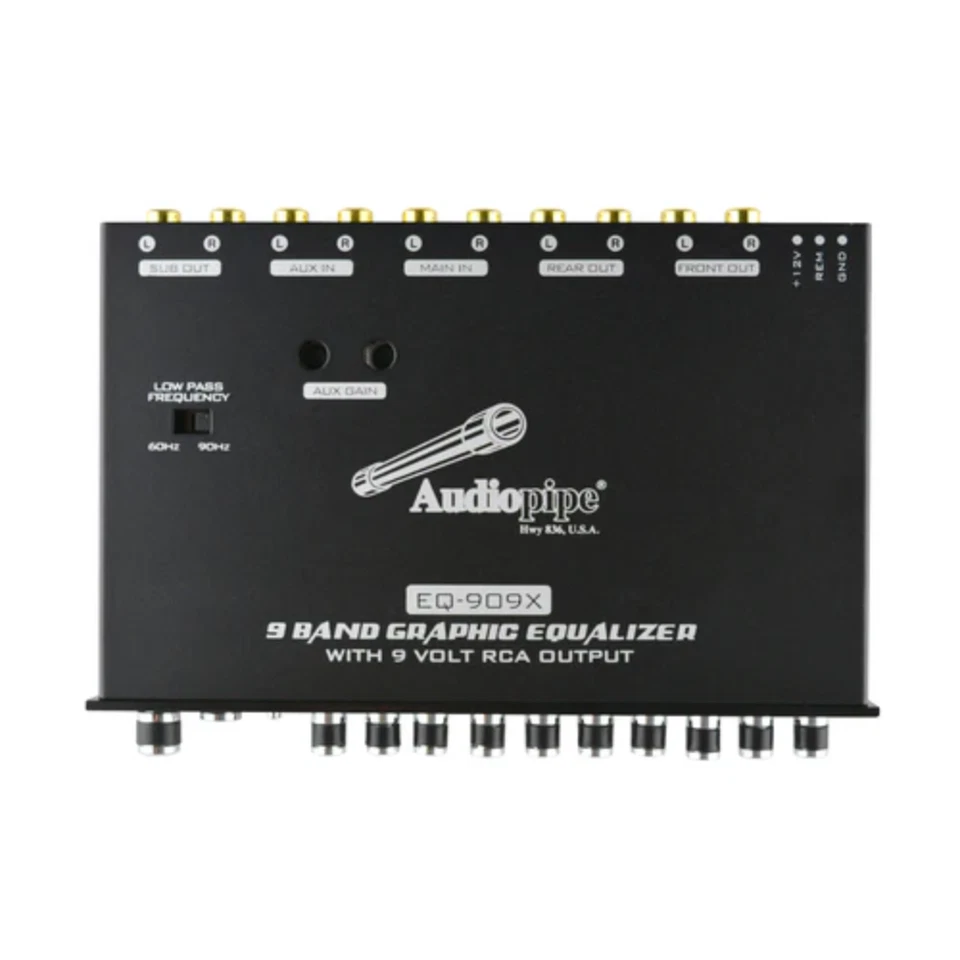 Audiopipe EQ-909X 9 Band Graphic Equalizer with 9 Volt Line Driver 12dB Boost - Image 3 of 4