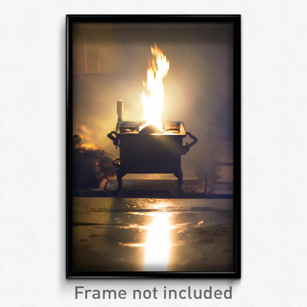 8-Bit Psychedelic Pixel Art Poster - Murky Stove Trippy Video Game Print