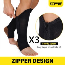 XL Compression Socks Zipper Support Stockings 20-30mmHg Calf Leg Ankle Support